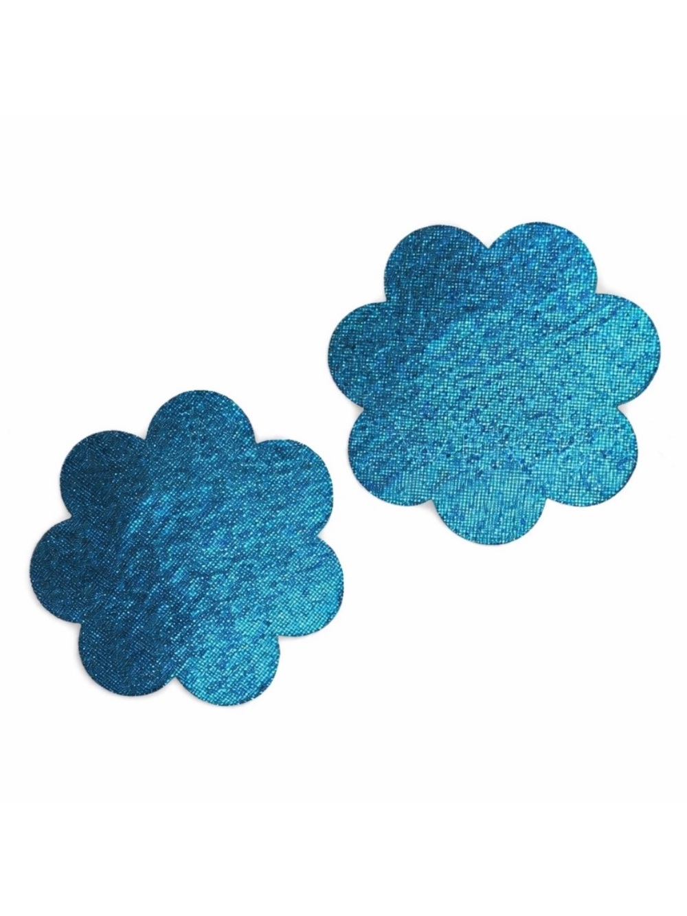 Blue Iridescent Flower Nipple Pasties Festival Rave Adhesive Covers